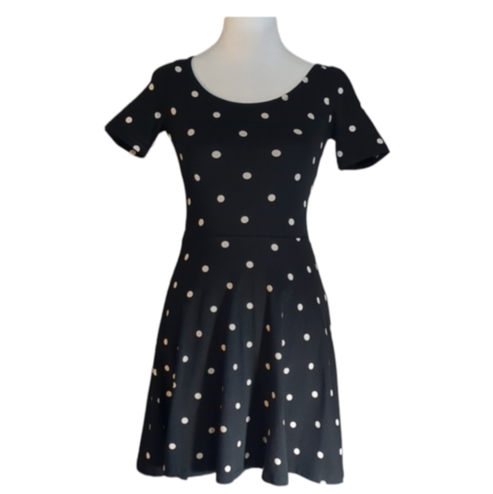 Divided Black Dress color black white